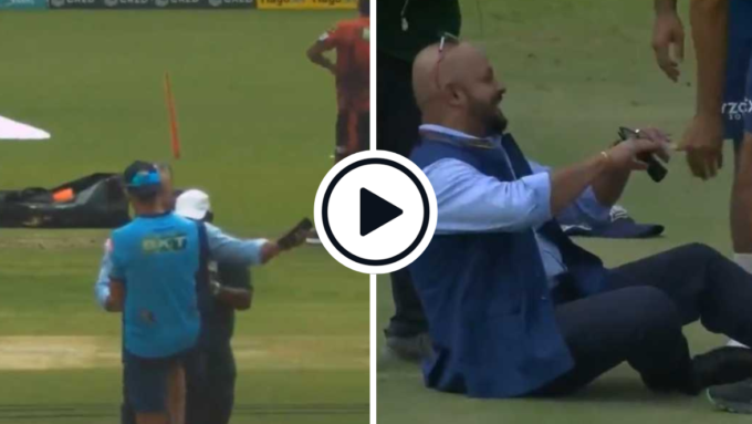 Watch: Birthday boy Ashish Nehra floors commentator Murali Kartik with hilarious below-the-belt knee poke