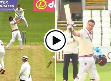 Watch: Tom Kohler-Cadmore muscles astonishing straight six to bring up hundred off the first ball of the day