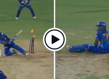 Watch: The scoop fails – Suryakumar Yadav laps ball onto his own stumps, sits pitchside after crucial dismissal | LSG vs MI