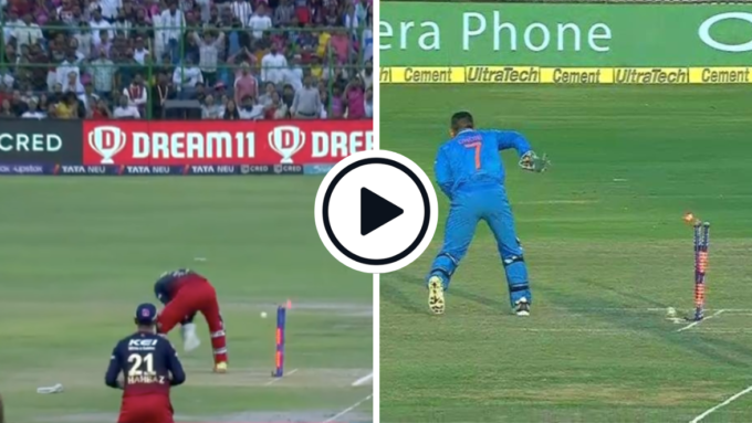 Watch: RCB keeper Anuj Rawat does an MS Dhoni, runs out R Ashwin with no-look, between-the-legs flick