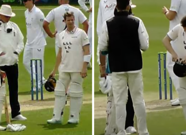 Steve Smith’s first County Championship innings delayed by 10 minutes due to illegal helmet