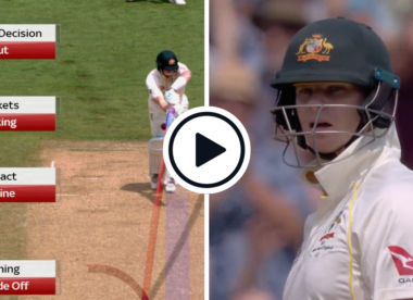 Watch: Steve Smith given out to tight lbw, ball-tracking returns three reds to give Stokes a crucial wicket