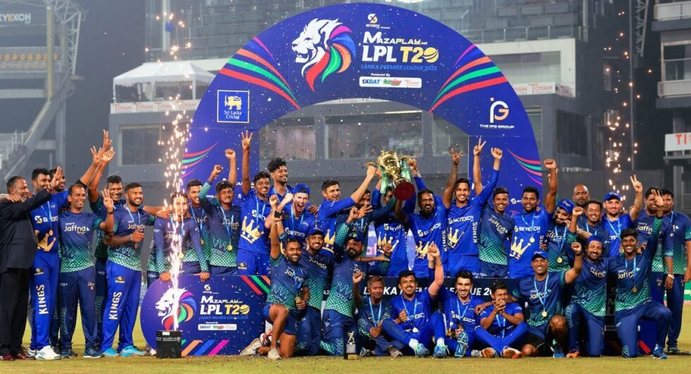 Jaffna Kings with Lanka Premier League (LPL) 2023 trophy
