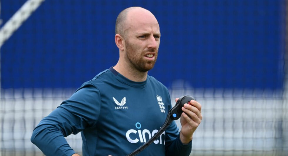 Jack Leach in training before the Ireland Test at Lord's