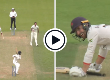 Watch: County batter collapses in laughter after missing massive swing at accidental ballooning bouncer in hilariously inept passage