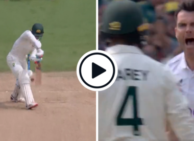 Watch: James Anderson nips bail-trimming beauty through Alex Carey's bat-pad gap for milestone wicket