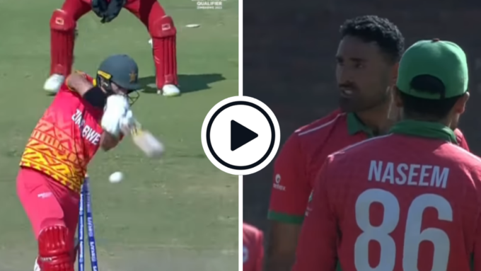 Watch: Oman seamer knocks out Zimbabwe captain’s off-stump, umpires intervene after violent send-off | World Cup Qualifier