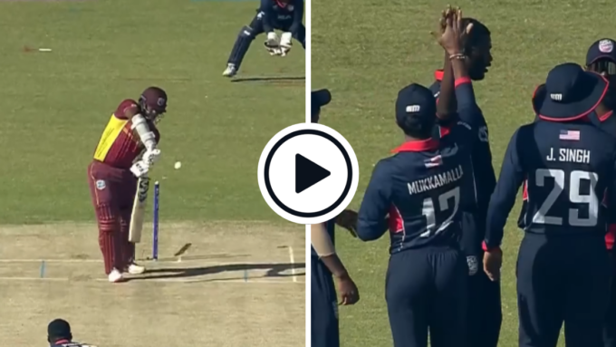 Watch: USA quick uproots Kyle Mayers' middle stump with vicious inswinger to leave West Indies 14-2 in World Cup Qualifier