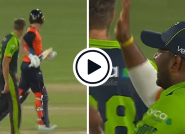 Watch: Fielder laughs after direct hit catches casual Finn Allen short while jogging simple single