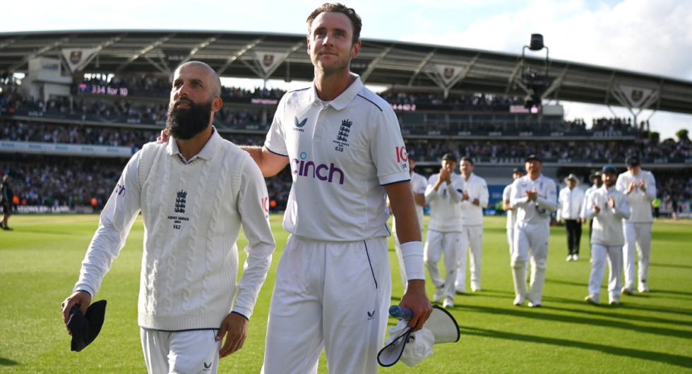 Moeen Ali and Stuart Broad, who each confirmed their Test retirements at the end of the 2023 Ashes