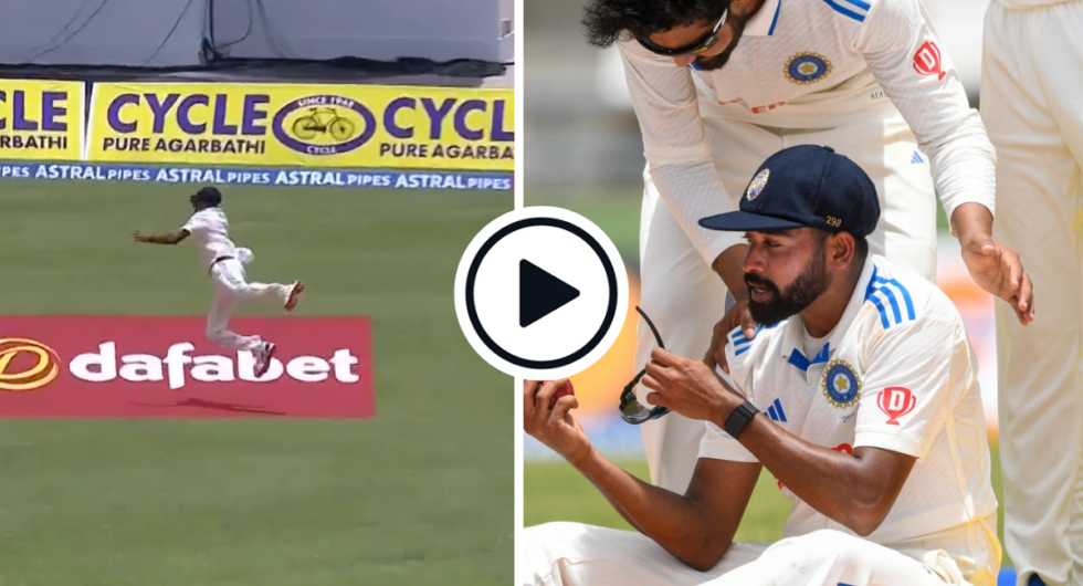 Mohammed Siraj takes a flying catch