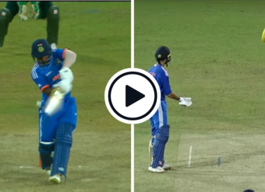 Watch: Caught or lbw? Nikin Jose given out after ball hits thigh pad, shakes head and points to leg as he walks off
