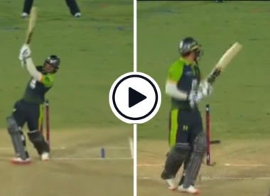 Watch: Quinton de Kock loses middle stump after clubbing leg-side six off Anrich Nortje in MLC's battle of South Africans