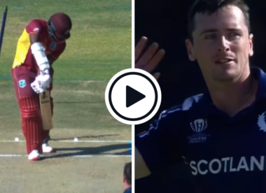 Watch: Scotland quick makes Kyle Mayers' off-stump cartwheel, gives cheeky send-off as West Indies collapse dramatically in must-win game