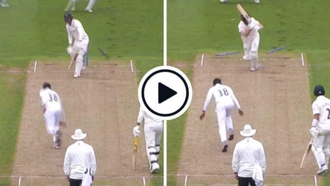 Watch: Mohammad Abbas sends stumps flying in spectacular fashion twice in consecutive County Championship overs