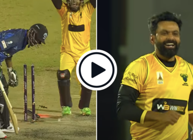 Watch: Mohammad Hafeez claims triple-wicket maiden in record T10 spell of 6-4 | Zim Afro T10 League