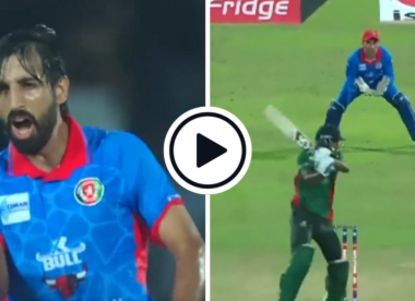 Watch: Karim Janat takes last-over hat-trick, concedes boundaries either side as Bangladesh edge Afghanistan in thriller | BAN vs AFG