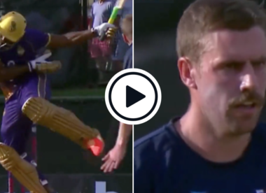 Watch: Andre Russell gets floored by chest-high 88mph Anrich Nortje beamer, still fends it away for four | MLC 2023