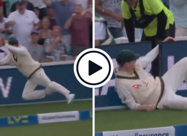 Watch: Steve Smith risks injury, crashes into advertising hoardings attempting to prevent four | Ashes 2023