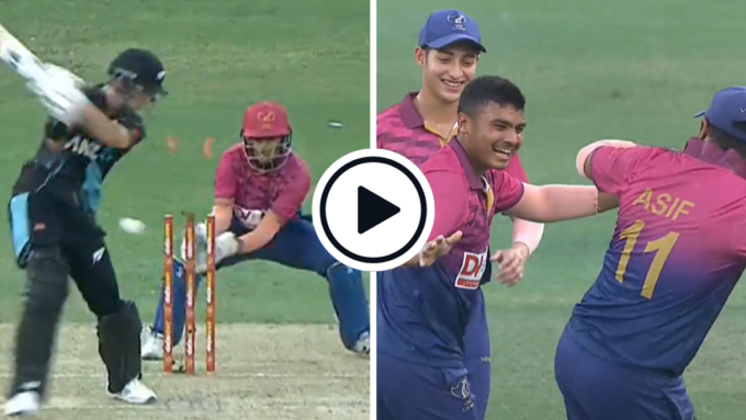 Watch: 17-year-old UAE spinner cleans up two New Zealand batters in two balls to set up historic T20I win