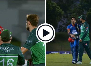 Watch: Rahmanullah Gurbaz gets handshakes, pats on back from Shaheen, Rizwan, Shadab, Babar after epic innings ends