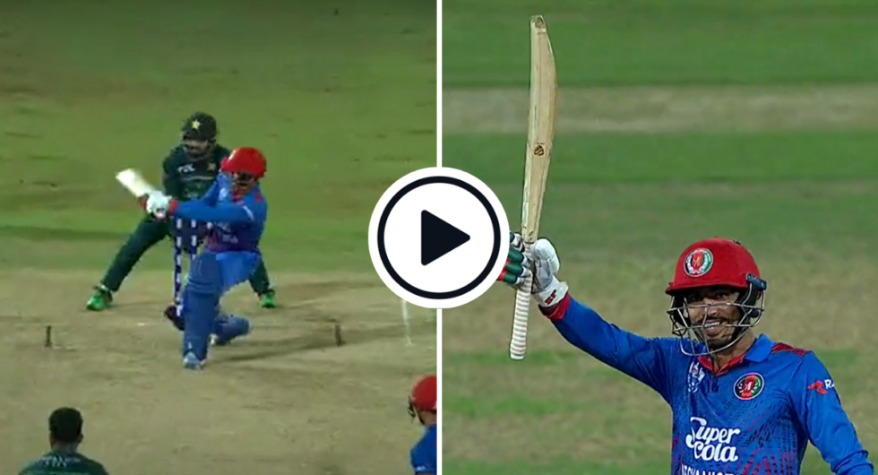 Watch: Mujeeb Ur Rahman reverse sweeps (L), Mujeeb celebrates Afghanistan's fastest ODI half-century (R)