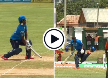 Watch: Johnson Charles scoops ball into own face, kicks helmet away from stumps to avert dismissal in bizarre CPL passage