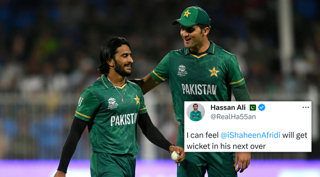 Hassan Ali, Shaheen Shah Afridi (main), Hassan Ali's tweet (Inset)