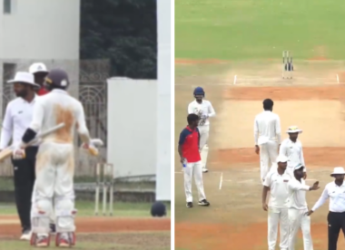 Baba Aparajith argues furiously with umpires and opposition players, takes five minutes to leave field following contentious dismissal in domestic game
