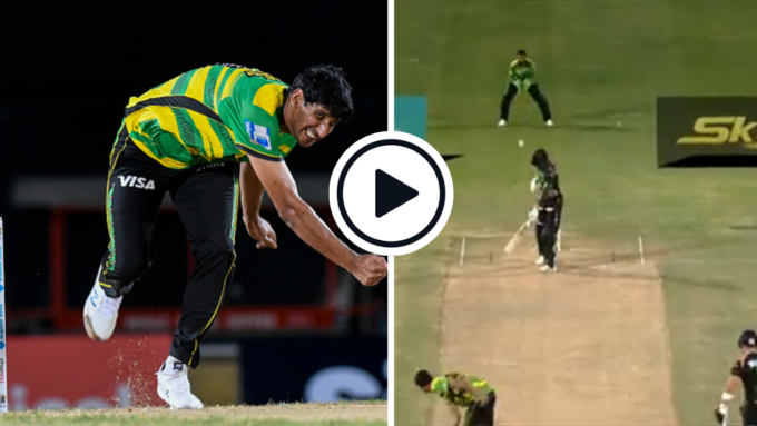 Watch: Salman Irshad showcases unique, super-slingy action, takes three wickets before conceding a run | CPL 2023