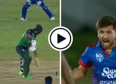 Watch: Fazalhaq Farooqi rips through Fakhar Zaman, hits top of off with wobble-seam nip-backer | AFG vs PAK