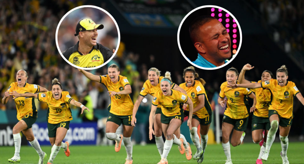 David Warner and Usman Khawaja joke about ball change before Women's Football World Cup semifinal between Australia and England