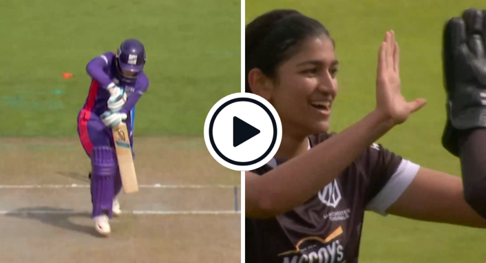 Mahika Gaur bowled a bail-trimming, outswinging beauty in the women's Hundred on August 20