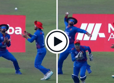 Watch: Angry Mohammad Nabi fake throws ball at teammate after plucking rebound catch off him | AFG vs PAK