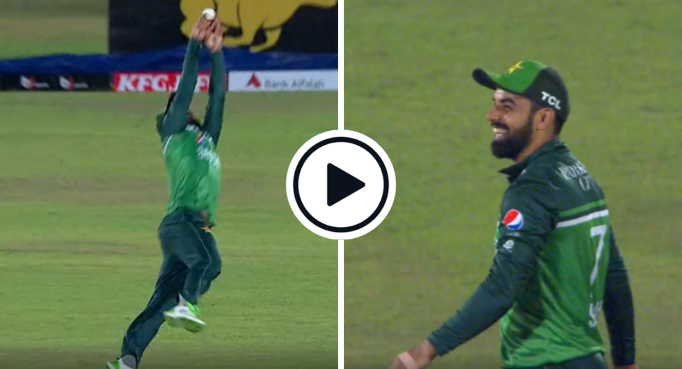 Shadab Khan took a brilliant catch diving backwards in the first ODI between Afghanistan and Pakistan on August 22