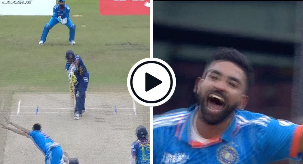 Mohammed Siraj celebrates his second wicket