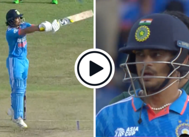 Watch: Ishan Kishan uppercuts six, cover drives four in brilliant rescue act v Pakistan