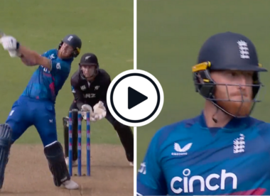 Watch: Ben Stokes heaves huge six over mid wicket to bring up 150 in record-breaking ODI innings
