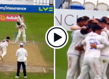 Watch: Jaydev Unadkat takes winning wicket with pinpoint yorker to complete six-for in County Championship thriller