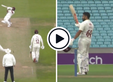 Watch: Karun Nair ramps bouncer audaciously over keeper's head to bring up maiden County Championship hundred