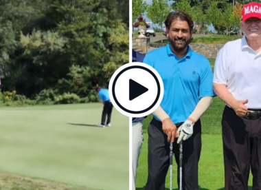 Watch: 'Unexpected crossover' - MS Dhoni plays golf with former US President Donald Trump