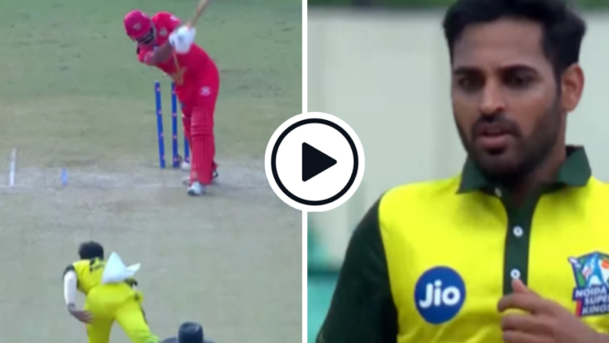 Watch: Bhuvneshwar Kumar clatters off stump with old ball, takes three wickets in vintage T20 spell | UPT20 League