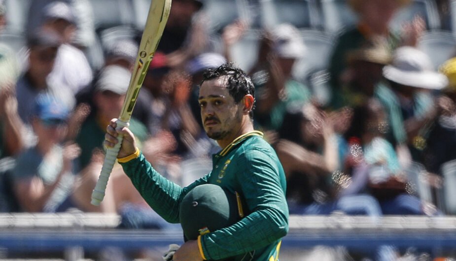 Quinton de Kock walks off the field after his final ODI innings on home soil