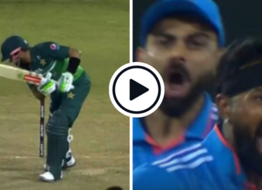 Watch: Hardik Pandya cuts Babar Azam in half, jags ball back in to clip top of off stump | IND vs PAK
