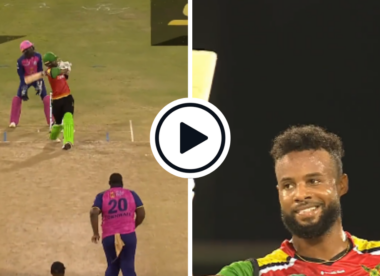 Watch: 4,6,6,6,4,6 - Shai Hope smashes Rahkeem Cornwall for 32 runs in an over to reach maiden T20 hundred