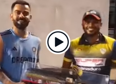 Watch: Sri Lanka net bowler gifts silver bat to Virat Kohli, wishes him luck for 100 international centuries