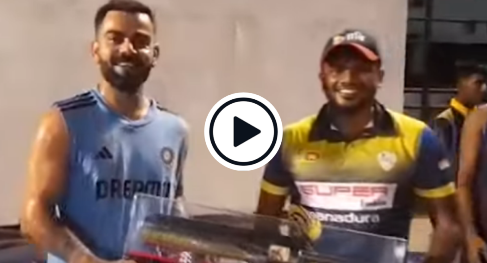 Virat Kohli was given a silver bat by a Sri Lankan net bowler