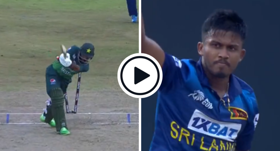 Pramod Madushan took the wicket of Fakhar Zaman with a yorker