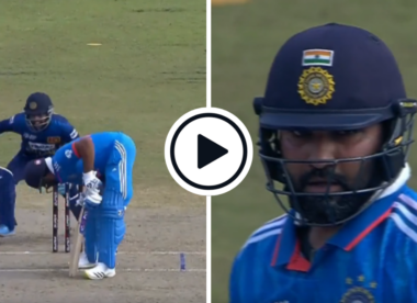 Watch: Dunith Wellalage skids through Rohit Sharma to cap off dazzling triple strike