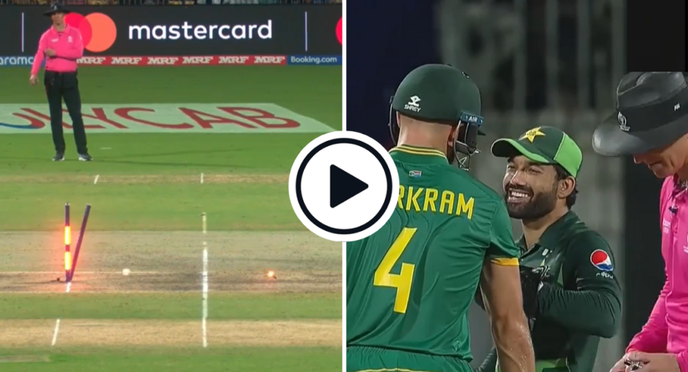 Mohammad Rizwan and Aiden Markram shared a laugh during the South Africa-Pakistan World Cup fixture